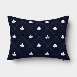 Embellished Shell Navy Lumbar Pillow— Threshold designed with Studio McGee